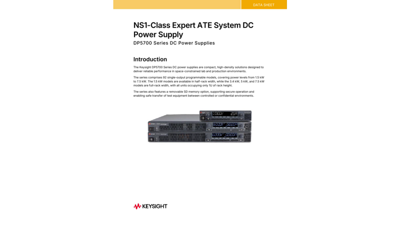 NS1-Class Expert ATE System DC Power Supply